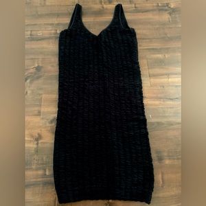 Zara Black Ruched Body Con Midi Dress